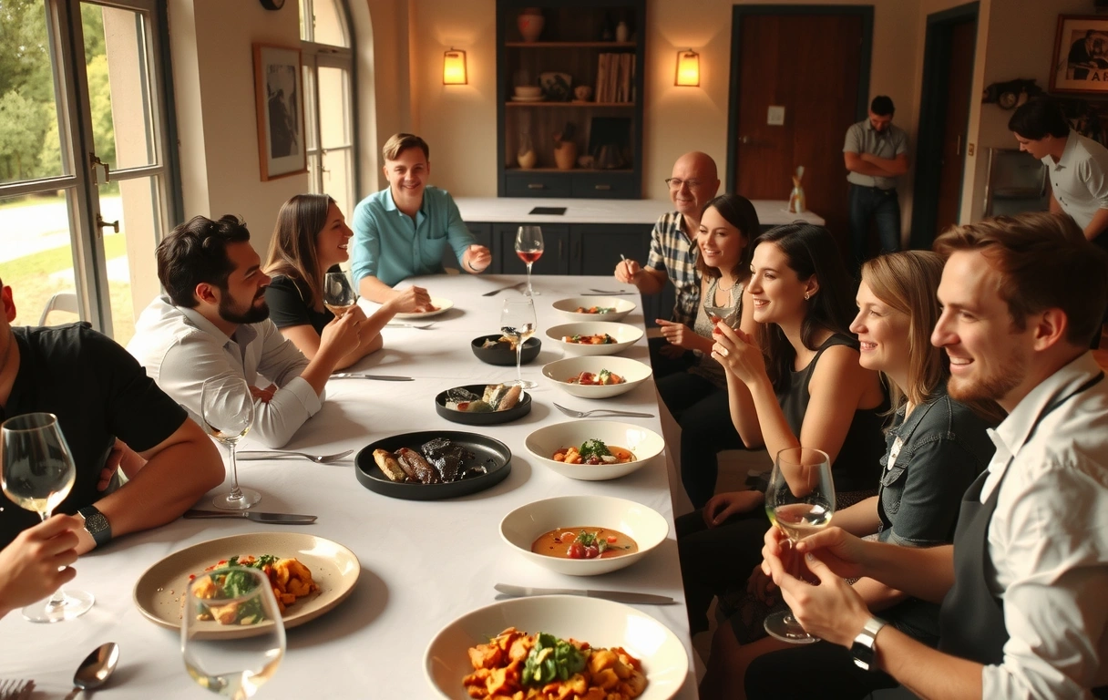 Cena compartida en Luna